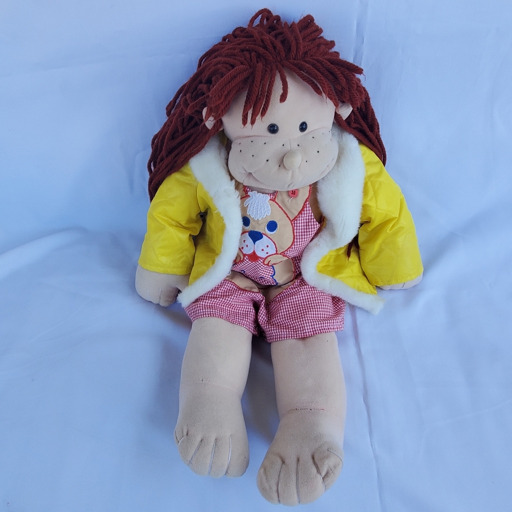 Rusty Rigadoon Hand Puppet Cloth Plush 28" Vintage 80s Rag Doll Large Read Stain